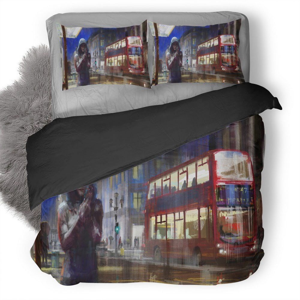 Alone Girl City 3D Customized Duvet Cover Bedding Set