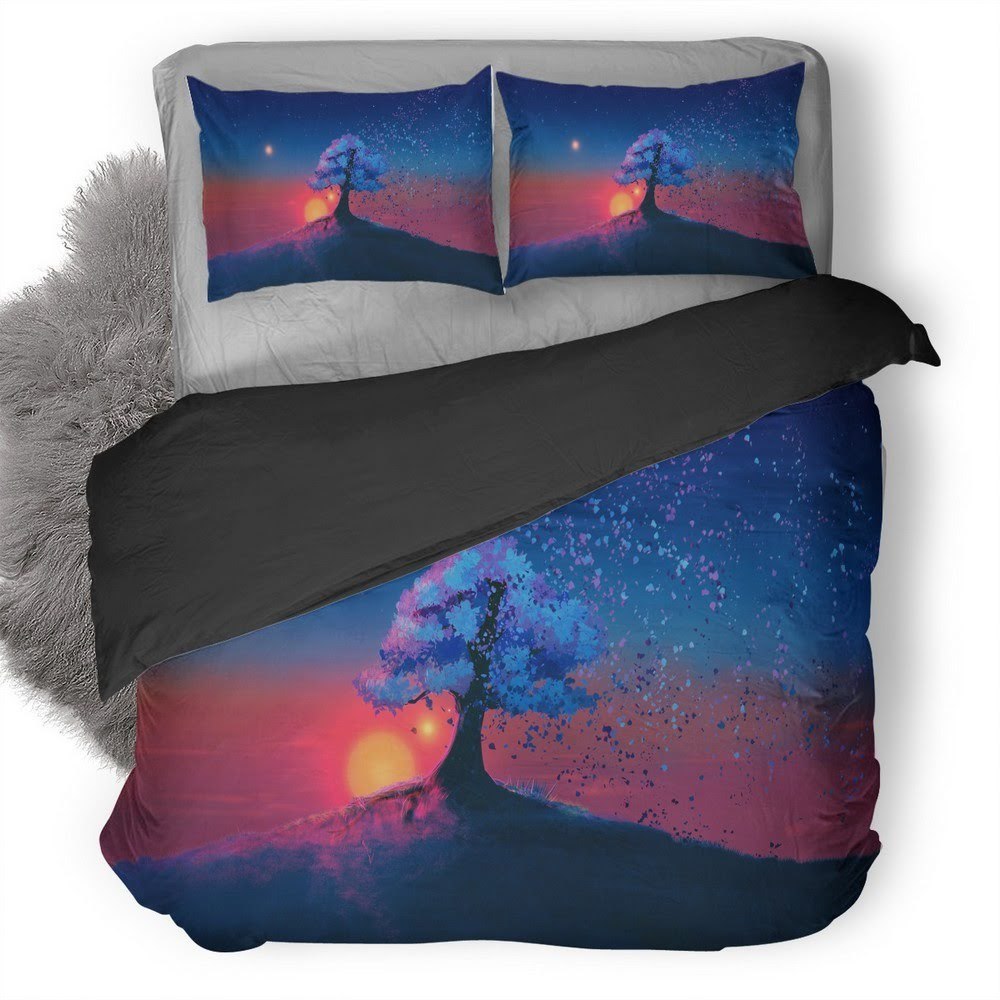 Alone Tree Sun 3D Customized Duvet Cover Bedding Set
