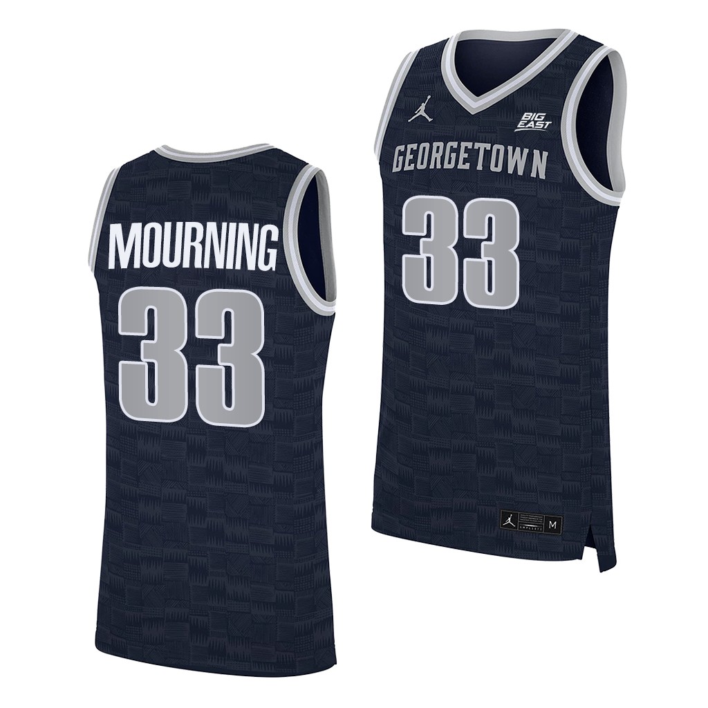 Alonzo Mourning #33 Georgetown Hoyas College Alumni Navy Jersey