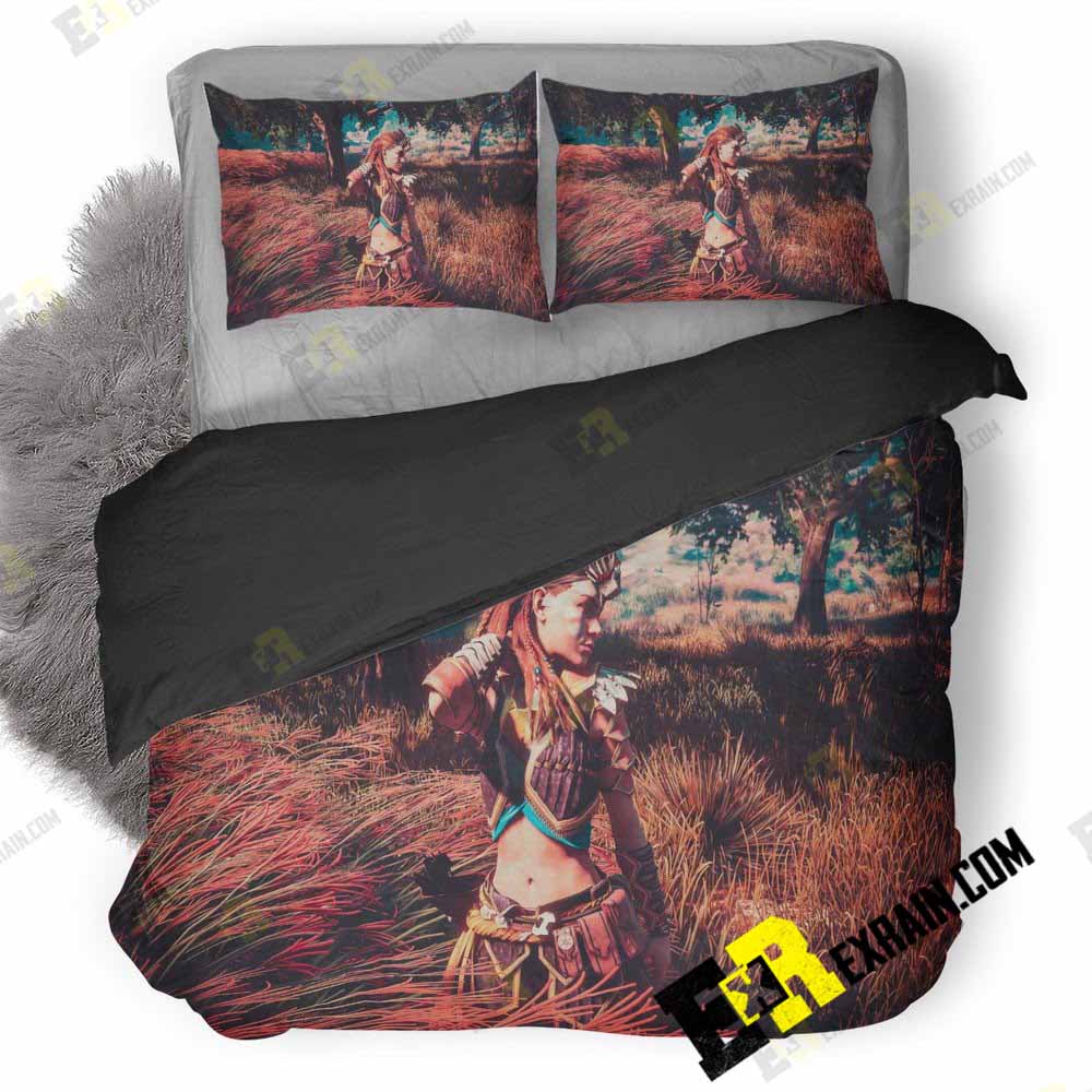Aloy Horizon Zero Dawn Beautiful Flower D2 3D Customized Duvet Cover Bedding Set
