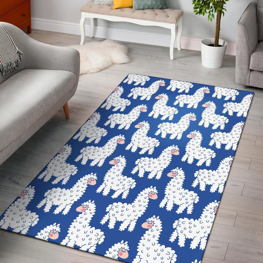 Alpaca Print Pattern Area Limited Edition Rectangle Rug