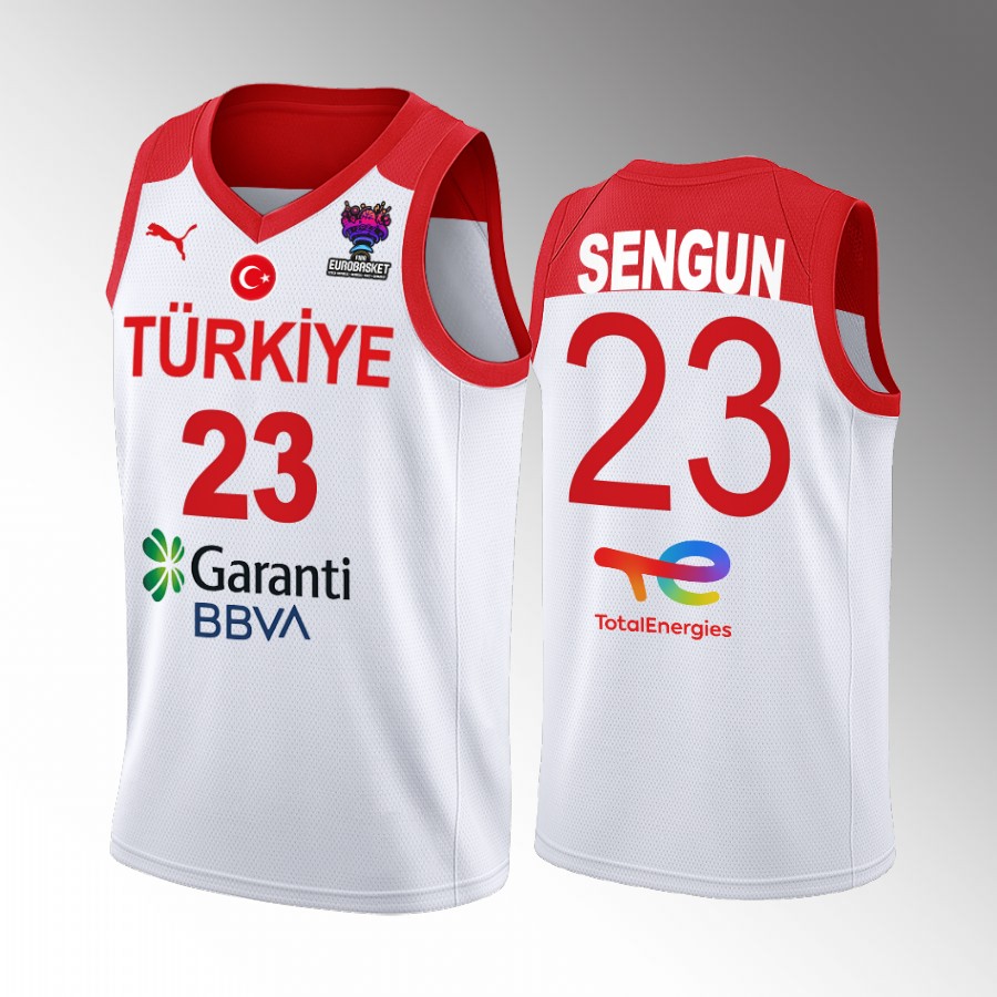 Alperen Sengun Turkey FIBA EuroBasket 2022 White Jersey Home #23