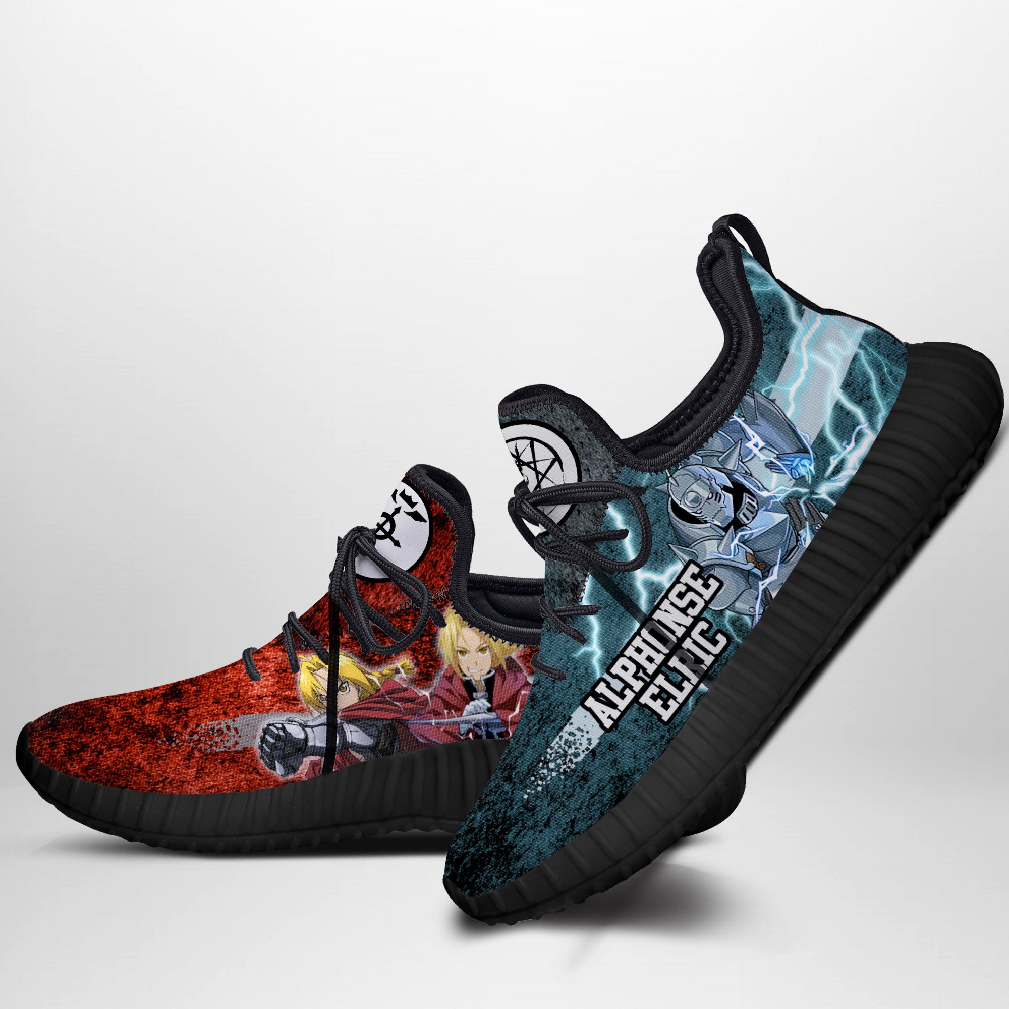 Alphonse & Edward Elric Reze Sneakers Custom Brother Anime Shoes