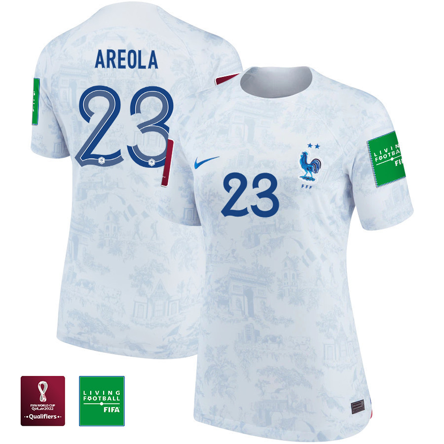 Alphonse Areola 23 FIFA World Cup Qatar 2022 Patch France National Team – Away Women Soccer Jersey