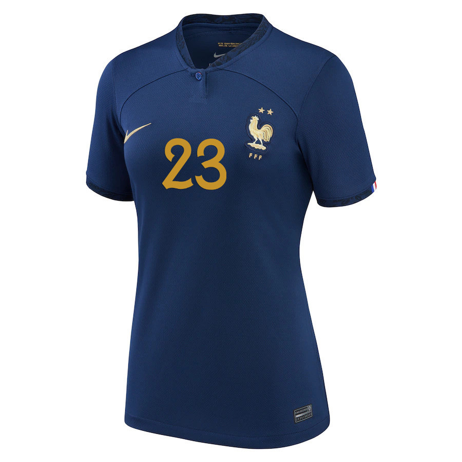 Alphonse Areola 23 France National Team 2022-23 Qatar World Cup – Home Women Soccer Jersey, Midnight Navy