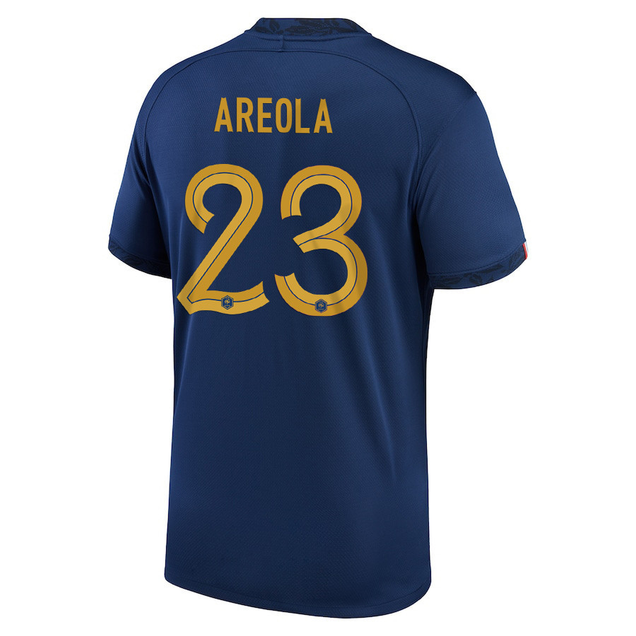 Alphonse Areola 23 France National Team 2022-23 Qatar World Cup Home Soccer Jersey- Midnight Navy