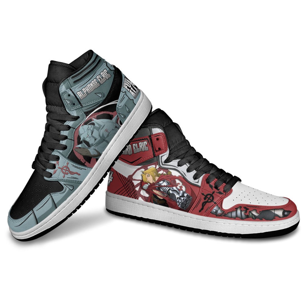 Alphonse Elric Edward Elric JD1s Sneakers Fullmetal Alchemist Shoes, Air Jordan Hightop