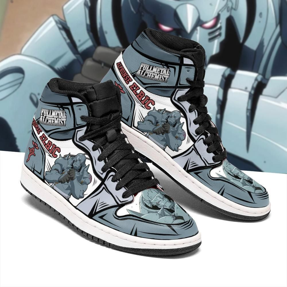 Alphonse Elric Fullmetal Alchemist Anime 1 High Top Air Jordan Sneaker, Air Jordan Hightop