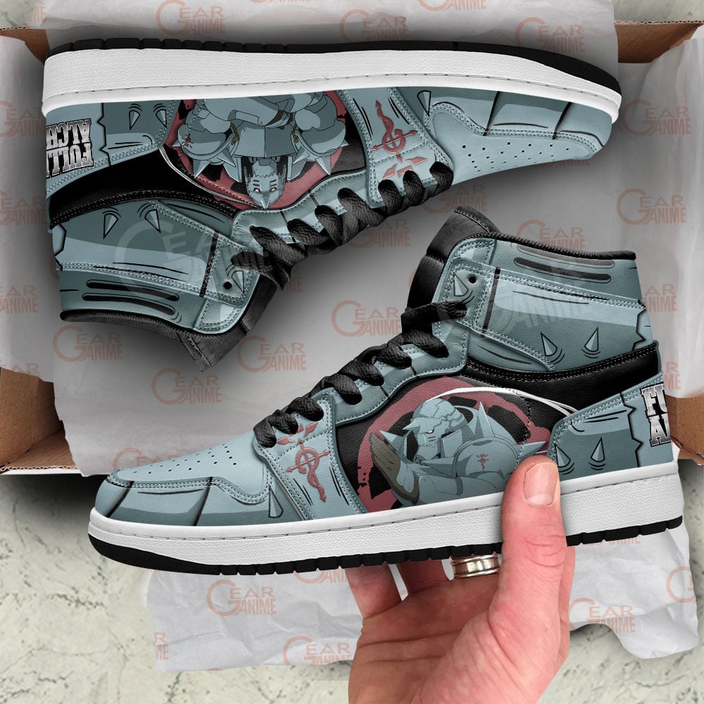 Alphonse Elric JD1s Sneakers Fullmetal Alchemist Anime Shoes, Air Jordan Hightop