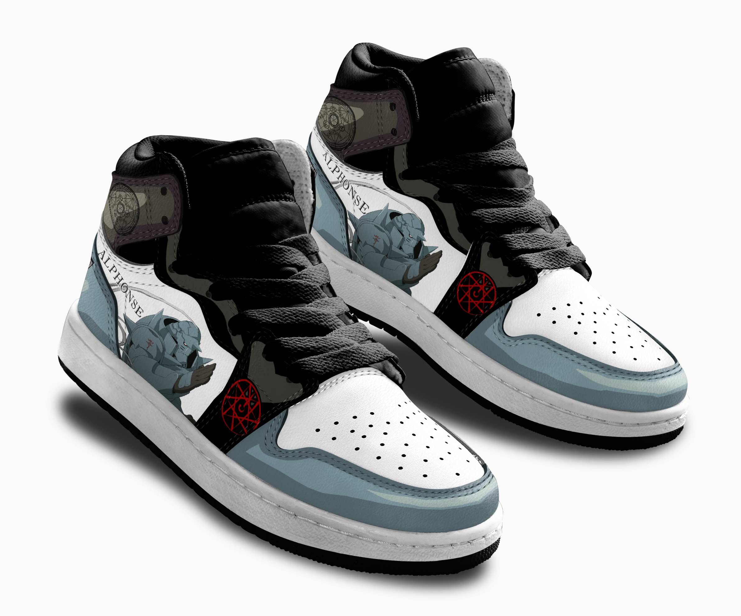 Alphonse Elric Kids Sneakers Custom Anime Fullmetal Alchemist Shoes For Kids