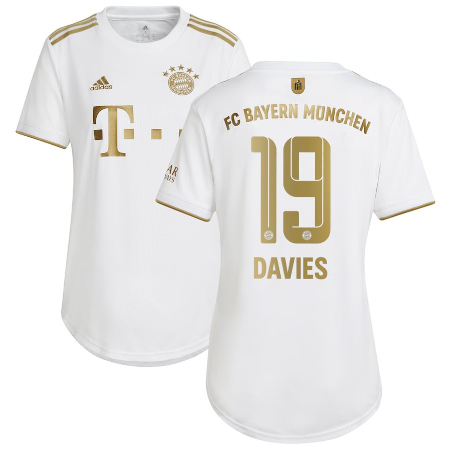 Alphonso Davies 19 Bayern Munich Women 2022/23 Away Soccer Jersey – White
