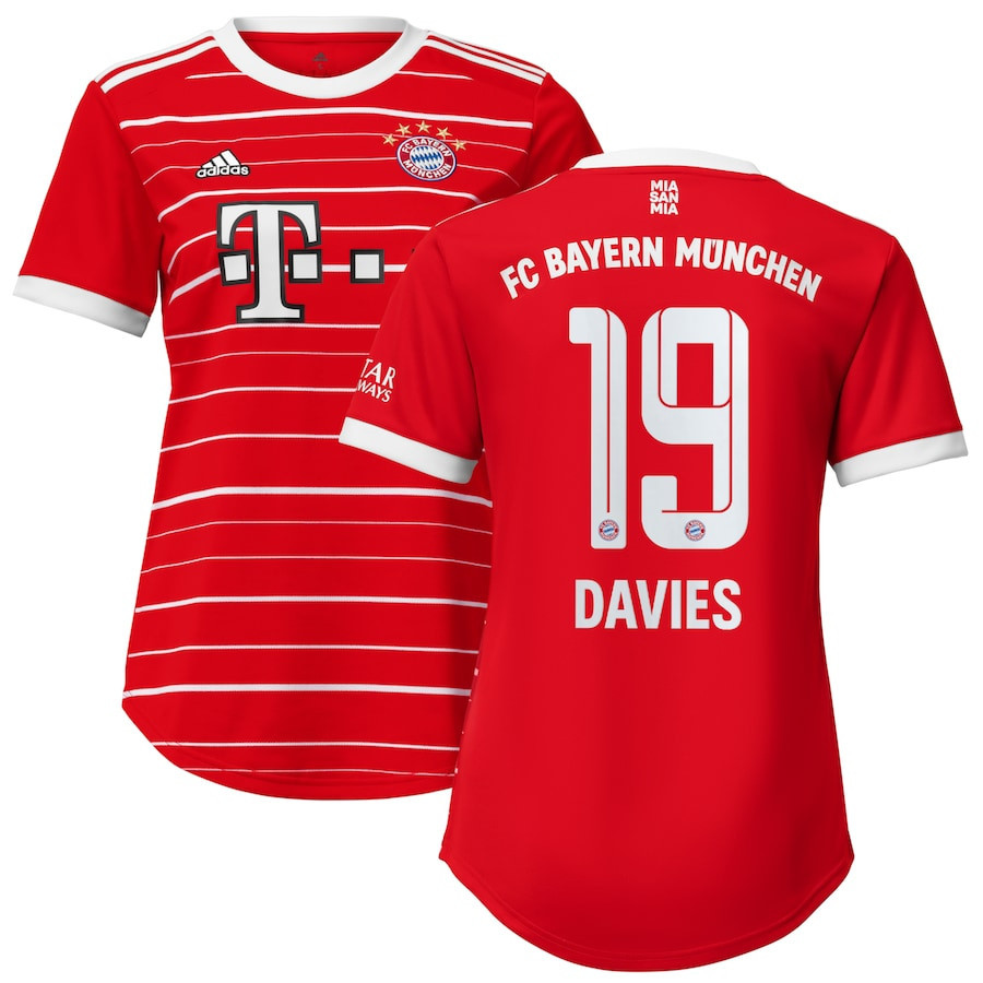 Alphonso Davies 19 Bayern Munich Women 2022/23 Home Soccer Jersey – Red