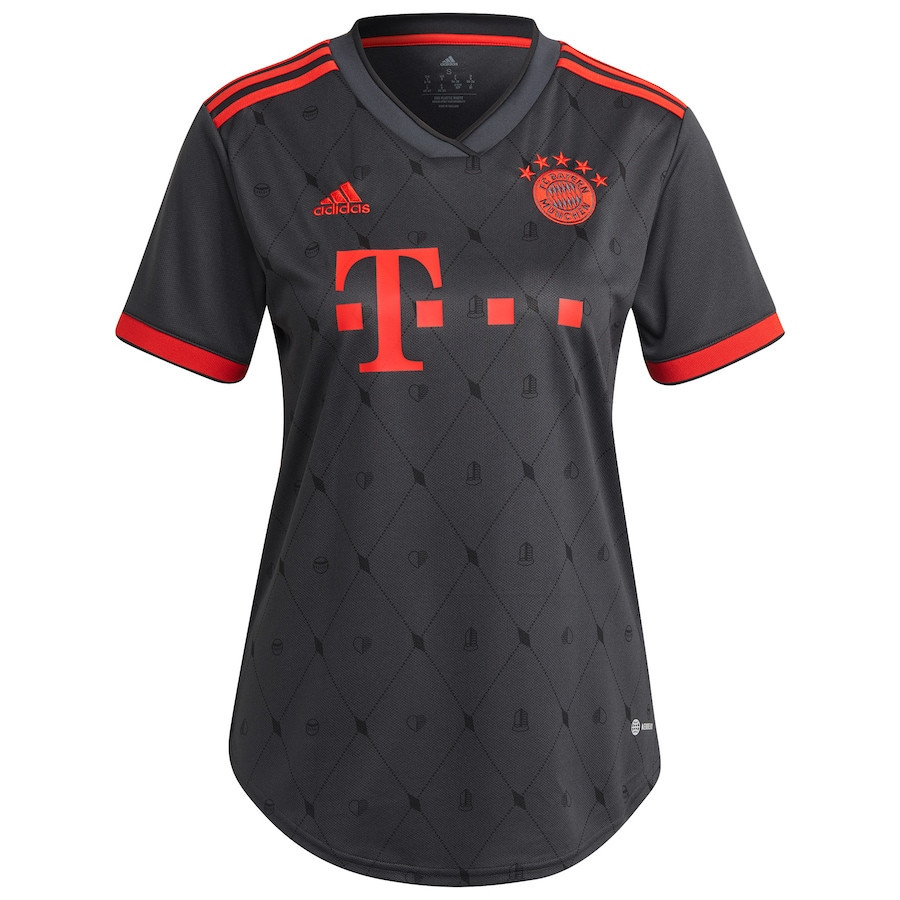 Alphonso Davies 19 Bayern Munich Women 2022/23 Third Soccer Jersey – Charcoal