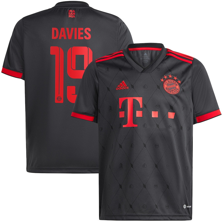 Alphonso Davies 19 Bayern Munich 2022/23 Third Player Soccer Jersey – Charcoal