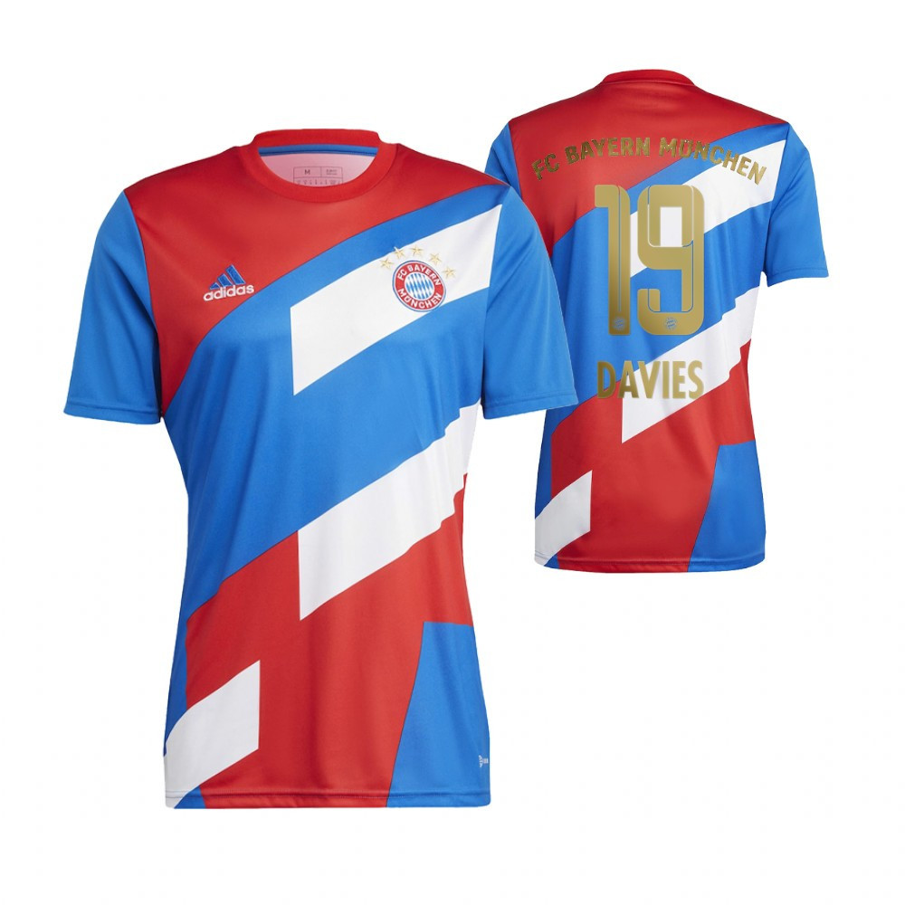 Alphonso Davies 19 FC Bayern Munich 2022/23 Pre Match Red Soccer Jersey – Men