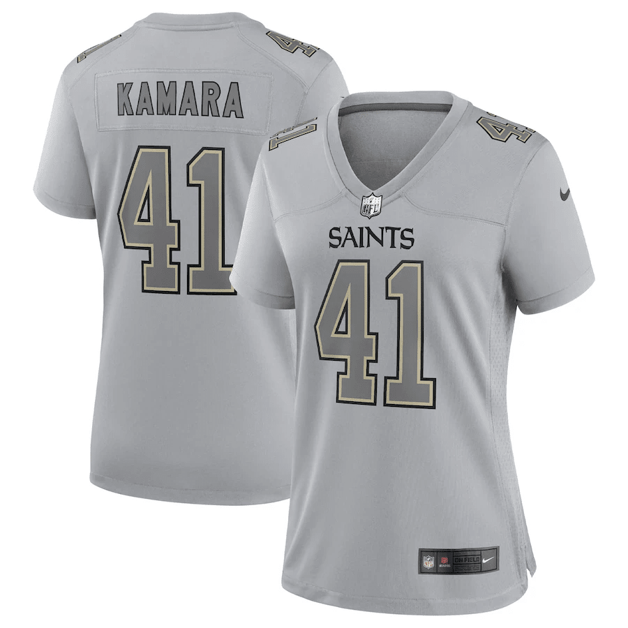 Alvin Kamara 41 New Orleans Saints Women’s Atmosphere Fashion Game Stitched Jersey – Gray