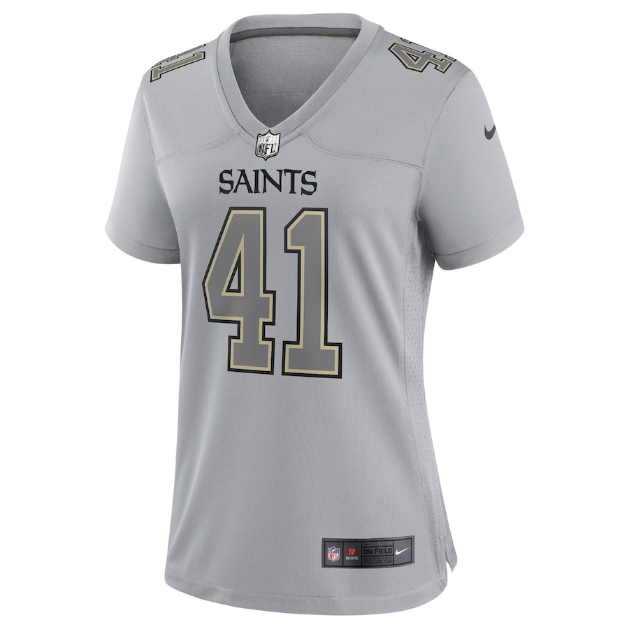 Alvin Kamara 41 New Orleans Saints Women’s Atmosphere Fashion Game Stitched Jersey – Gray