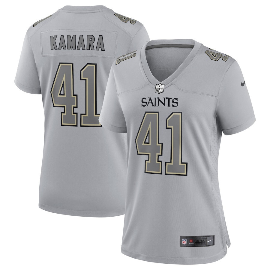 Alvin Kamara 41 New Orleans Saints Women’s Atmosphere Fashion Game Stitched Jersey – Gray