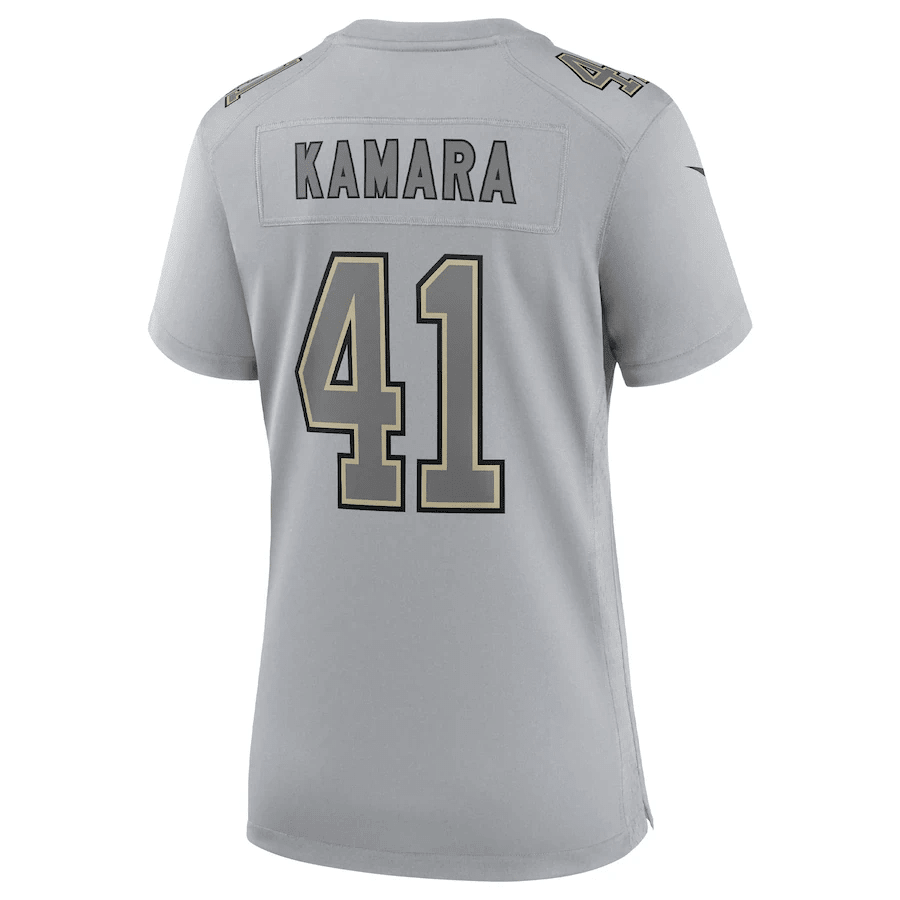 Alvin Kamara 41 New Orleans Saints Women’s Atmosphere Fashion Game Stitched Jersey – Gray