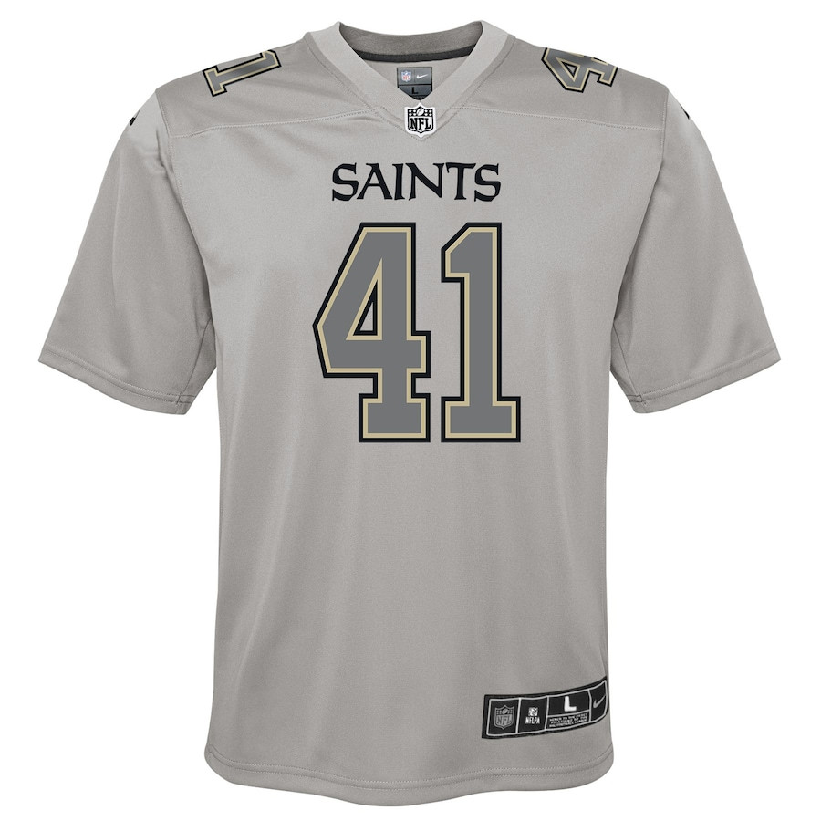 Alvin Kamara 41 New Orleans Saints Youth Atmosphere Game Stitched Jersey – Gray