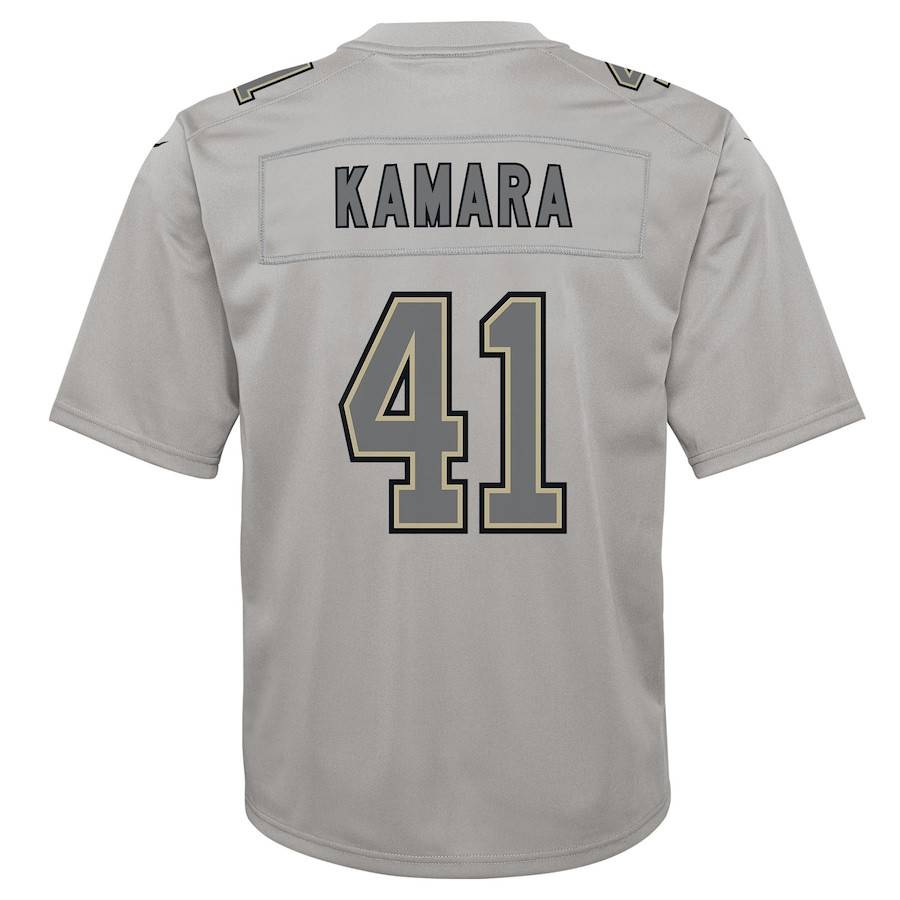 Alvin Kamara 41 New Orleans Saints Youth Atmosphere Game Stitched Jersey – Gray