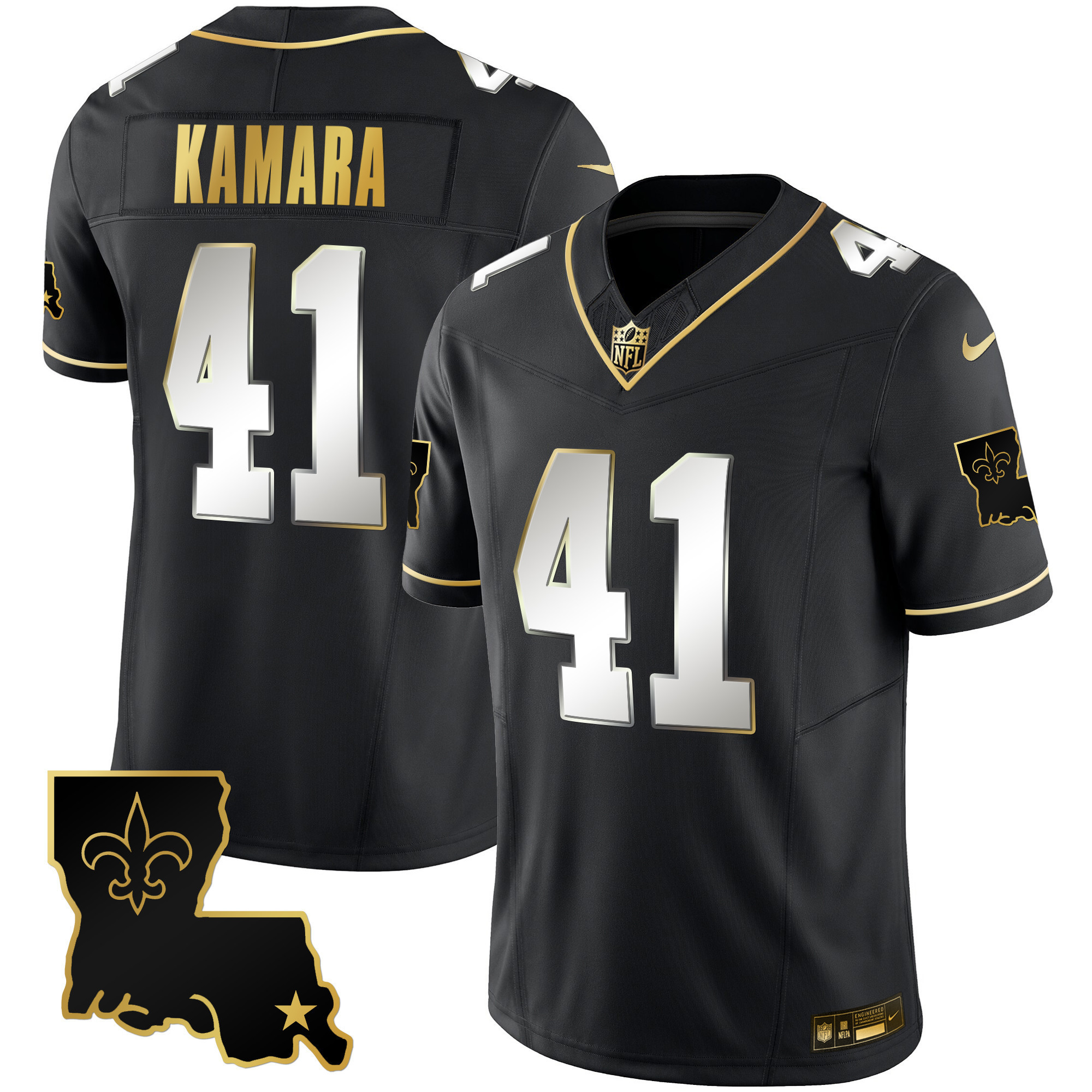 Alvin Kamara Men's New Orleans Saints 1987 Legacy Gold Vapor Black Limited Jersey - All Stitched 