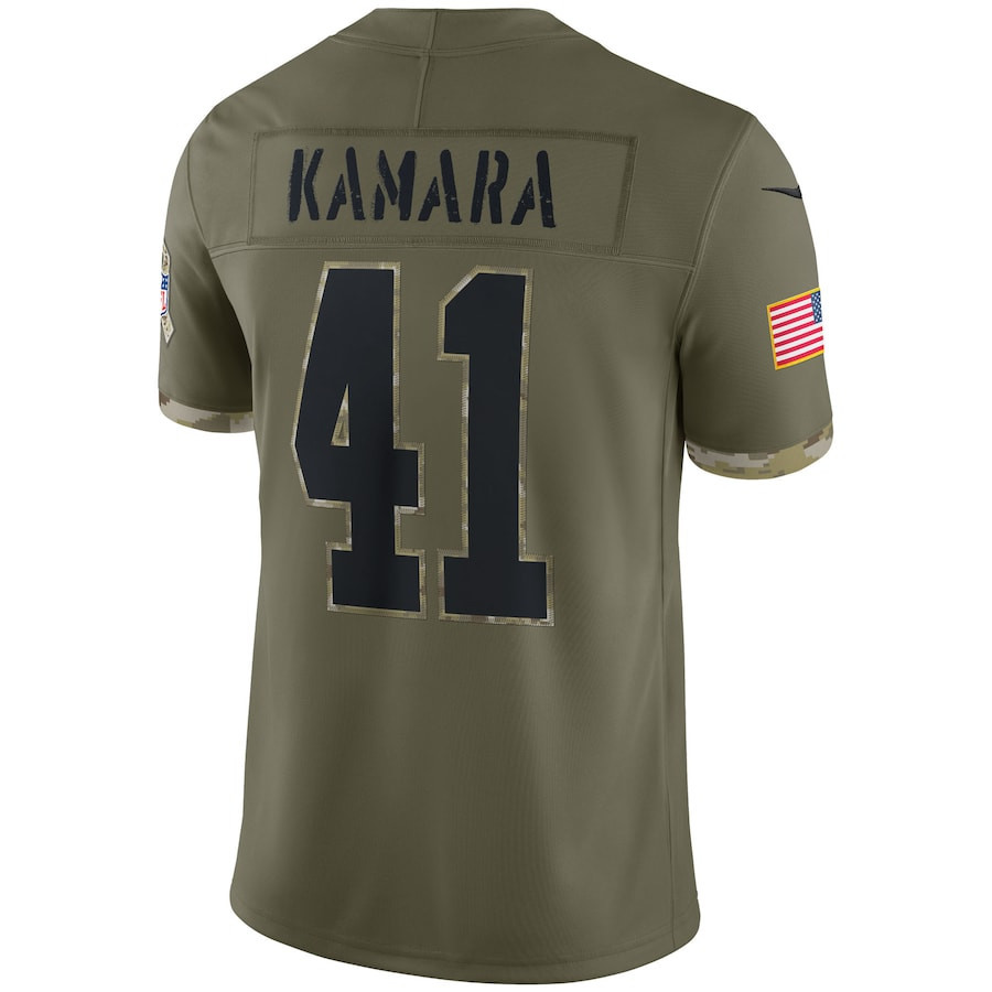 Alvin Kamara New Orleans Saints 2022 Salute To Service Limited Stitched Jersey – Olive