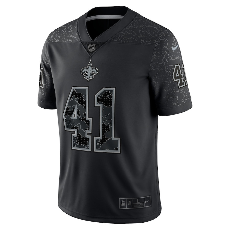 Alvin Kamara New Orleans Saints RFLCTV Limited Stitched Jersey – Black
