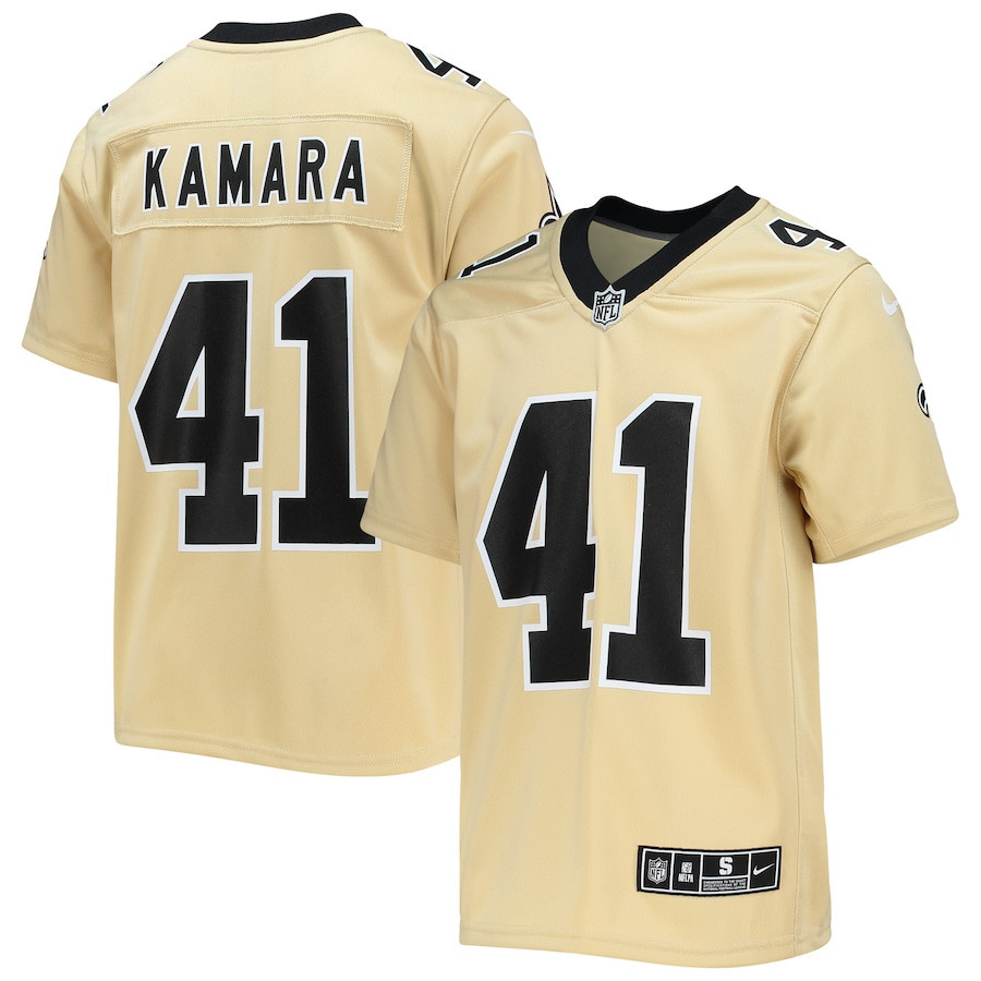 Alvin Kamara New Orleans Saints Youth Inverted Team Game Stitched Jersey – Gold