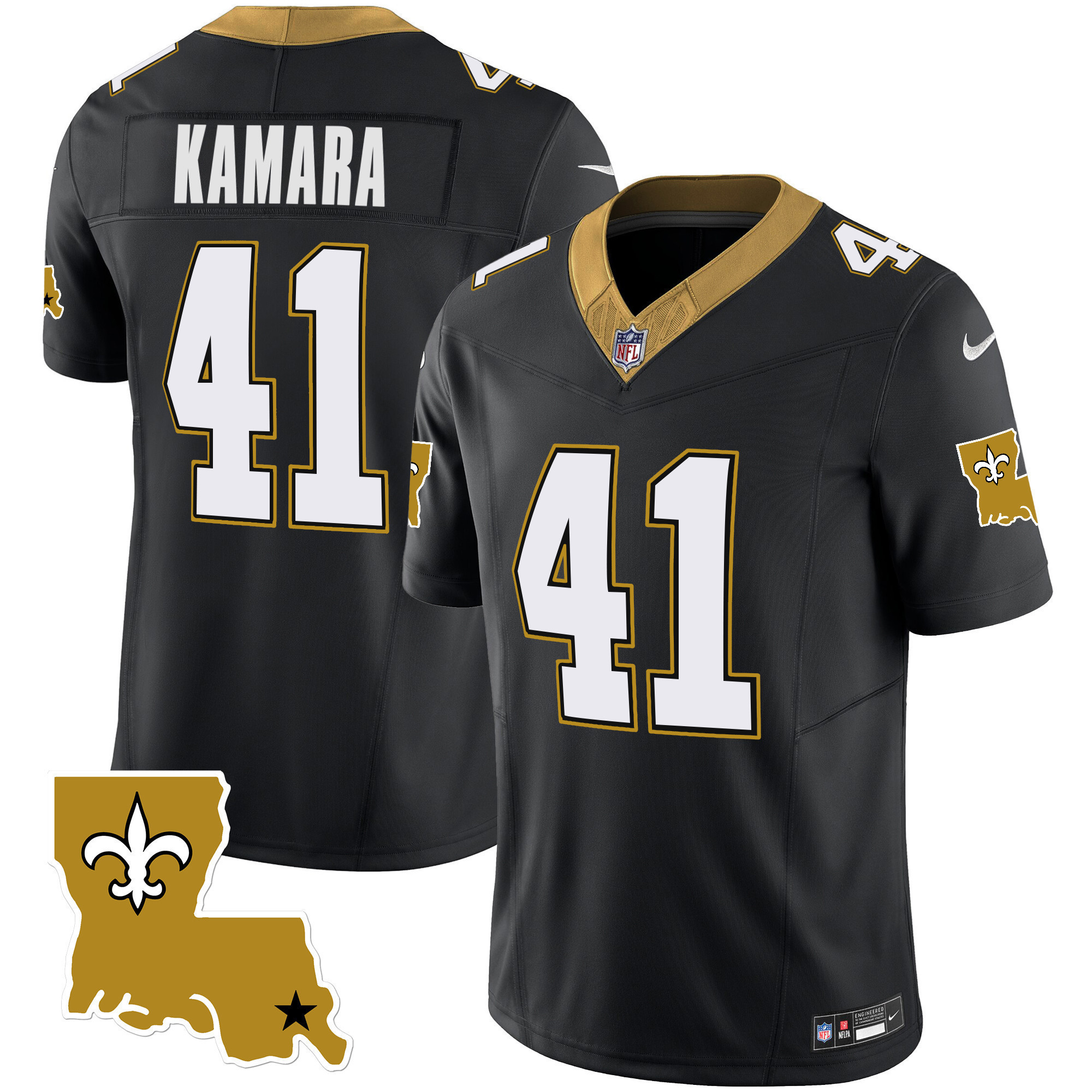 Alvin Kamara Youth's New Orleans Saints 1987 Legacy Vapor Black Jersey - All Stitched 