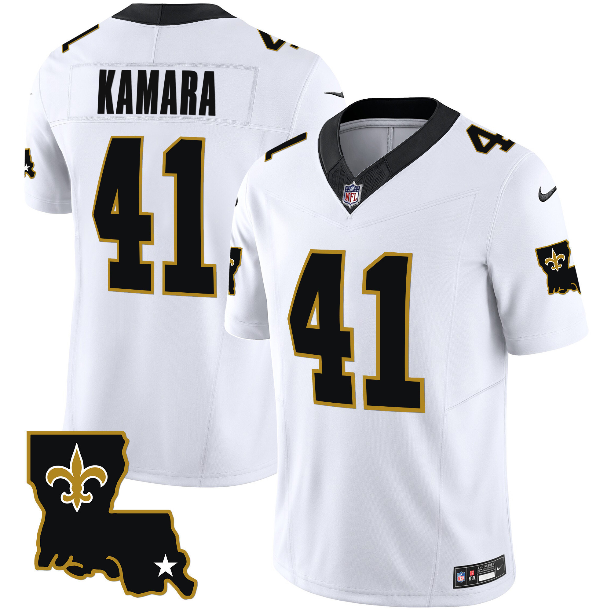 Alvin Kamara Youth's New Orleans Saints 1987 Legacy Vapor White Jersey - All Stitched 