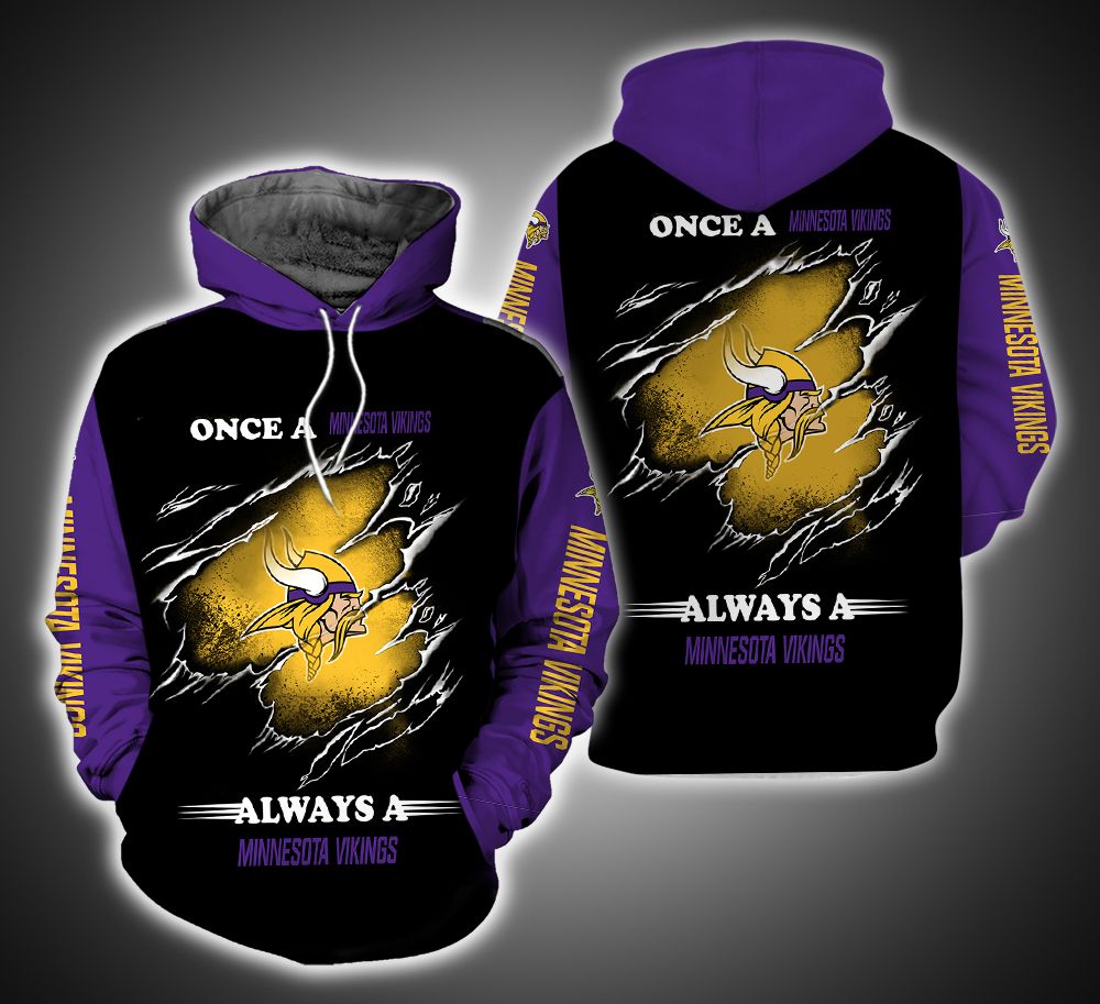 Always a Minnesota Vikings Fan 3D Print Hoodie