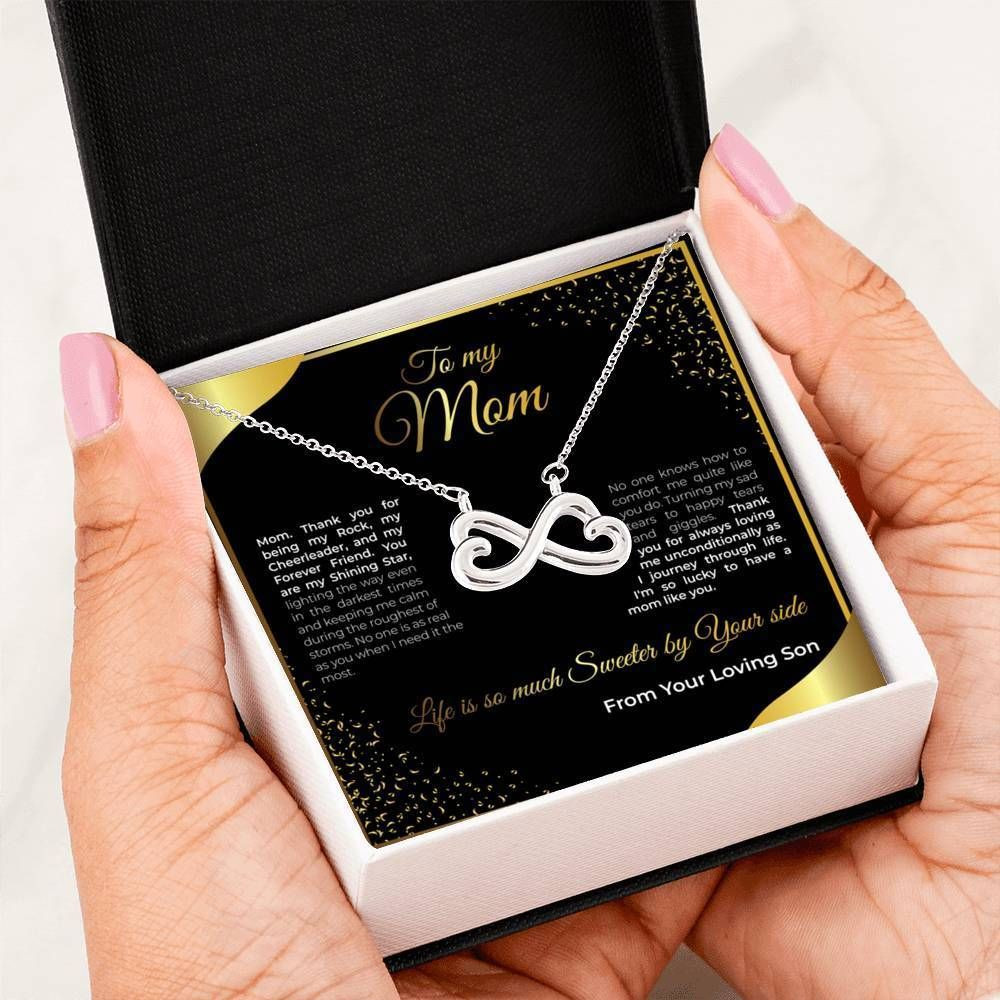 Always Be My Loving Mom Infinity Heart Necklace Gift For Mom