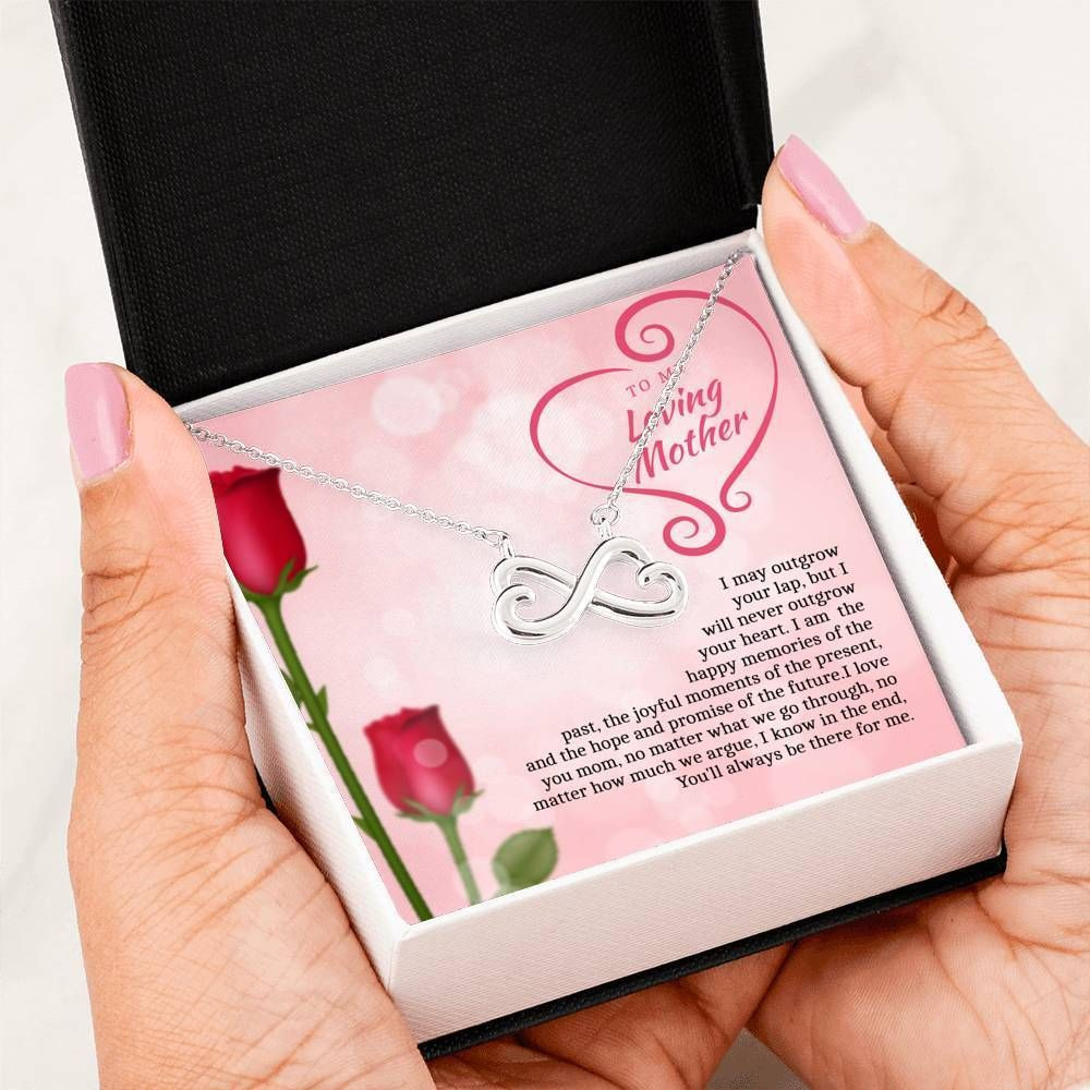 Always Love You Red Rose Infinity Heart Necklace Gift For Mother