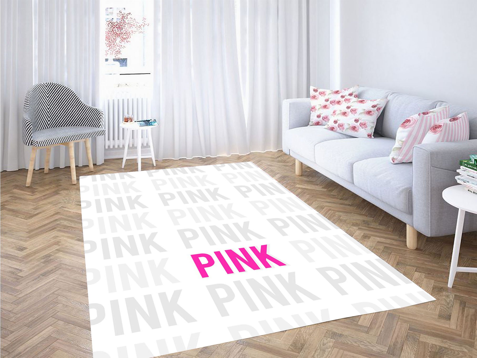 Always Pink Nation Faded Carpet Rectangle Rug