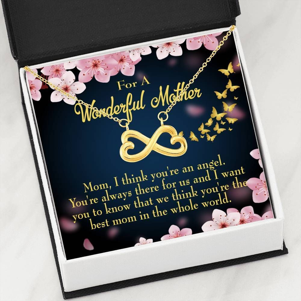 Always There For Us Infinity Heart Necklace Gift For Mom