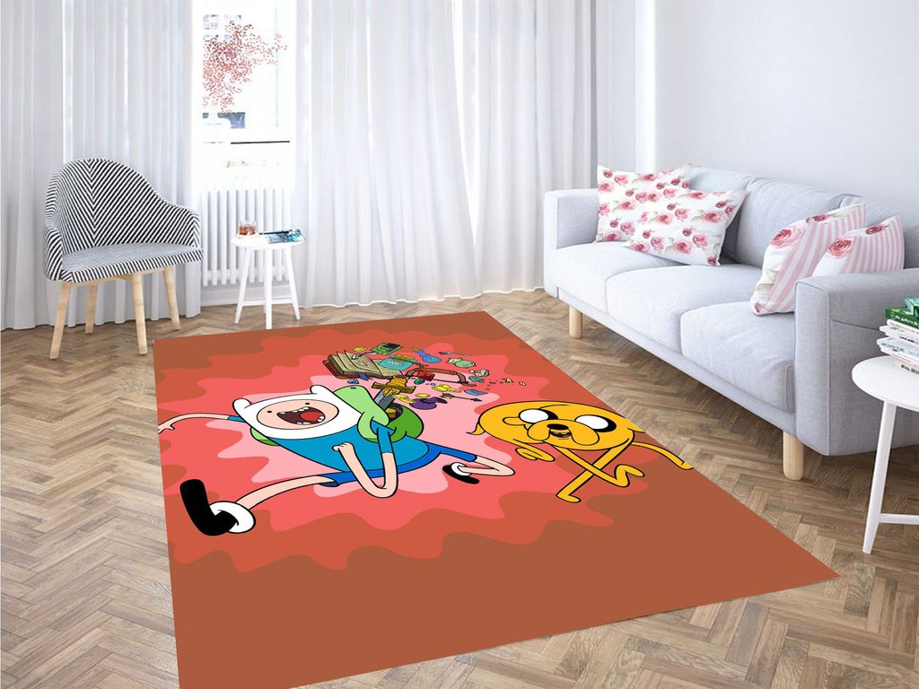 Always Together Finn And Jack Adventure Time Living Room Modern Carpet Rectangle Rug