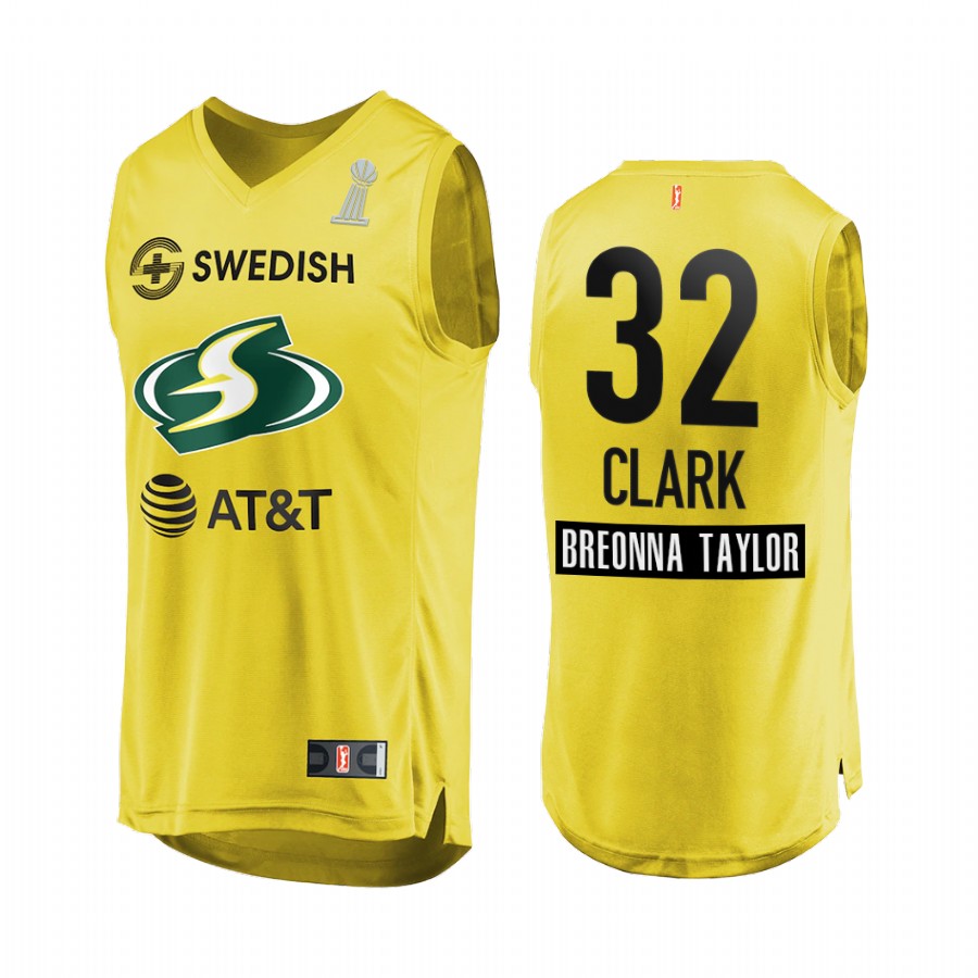 Alysha Clark WNBA 2020 WNBA Finals Champions Men Yellow Jersey
