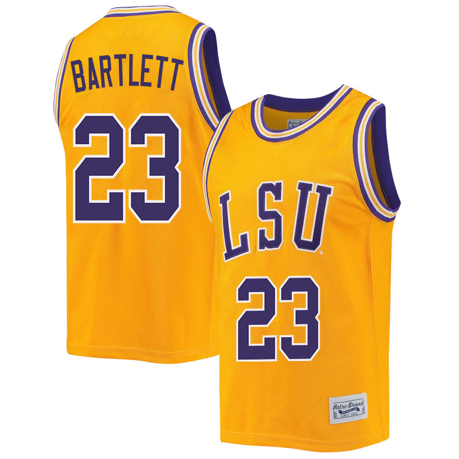 Amani Bartlett 23 LSU Tigers 2023 NCAA  Stitched Jersey Retro- Gold