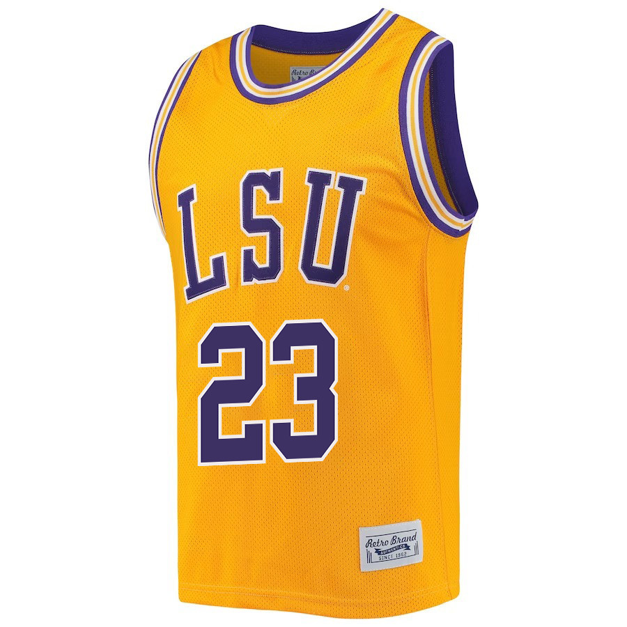 Amani Bartlett 23 LSU Tigers 2023 NCAA  Stitched Jersey Retro- Gold