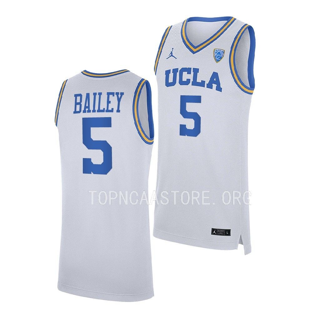 Amari Bailey UCLA Bruins #5 White NCAA Jersey