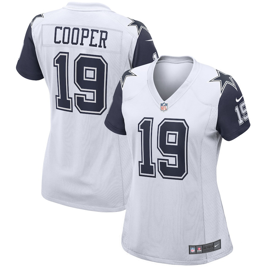 Amari Cooper 19 Dallas Cowboys Women’s Alternate Game Stitched Jersey – White