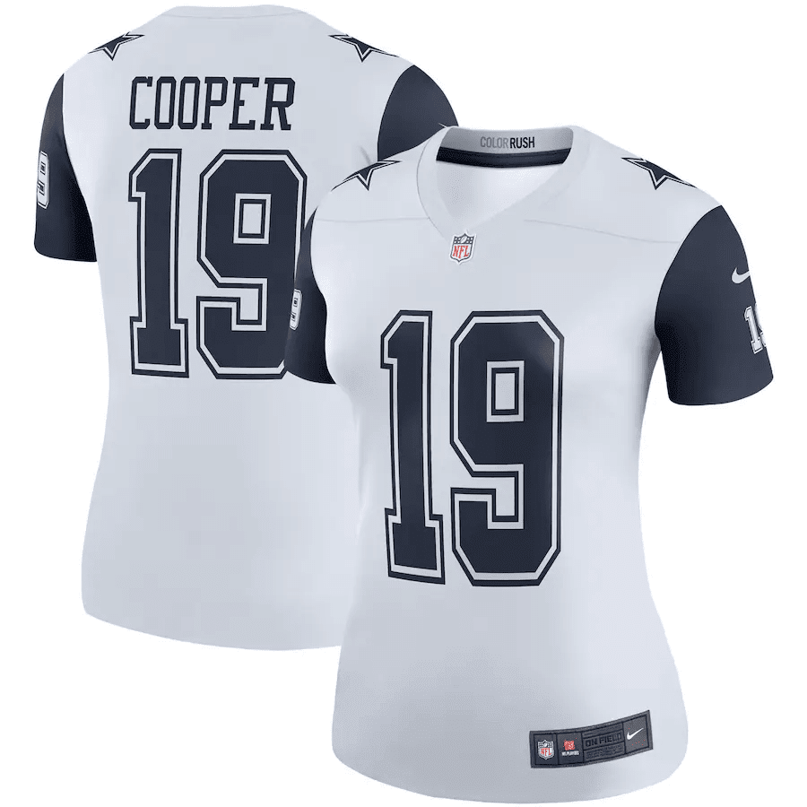 Amari Cooper 19 Dallas Cowboys Women’s Color Rush Legend Player Stitched Jersey – White