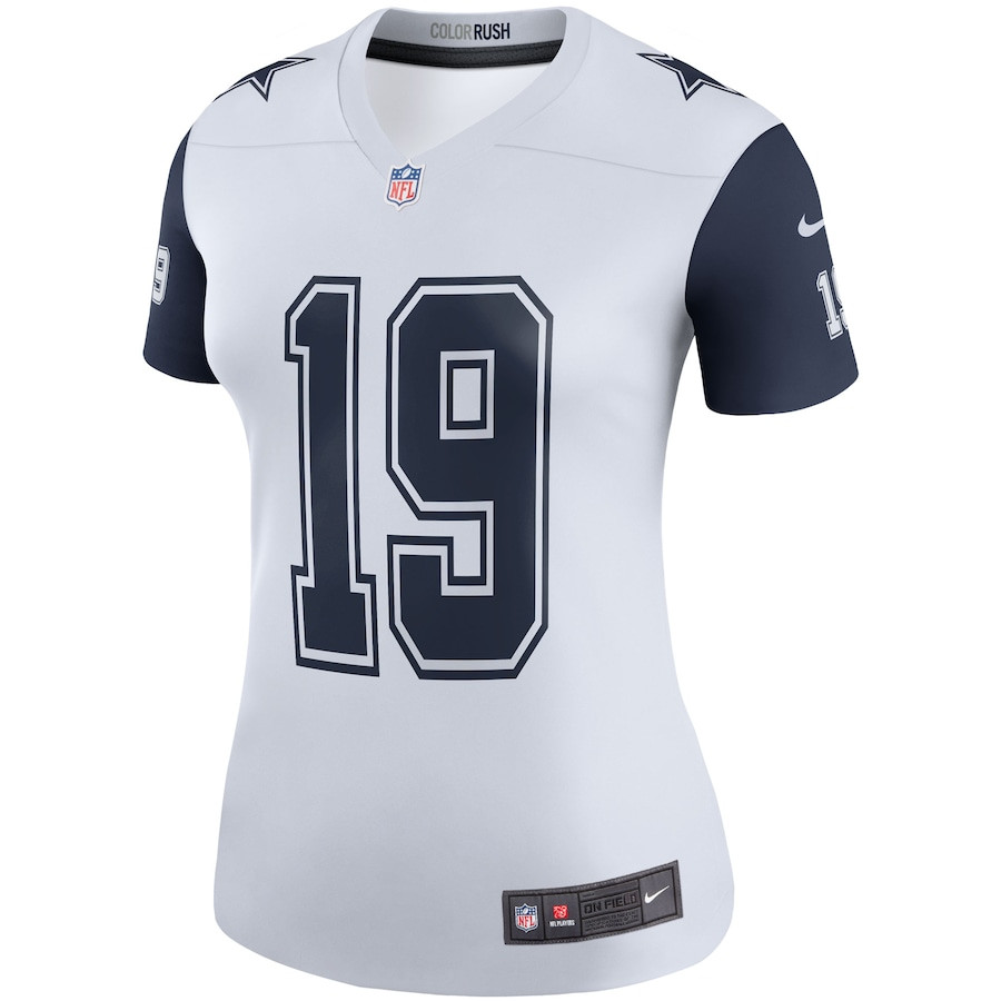 Amari Cooper 19 Dallas Cowboys Women’s Color Rush Legend Player Stitched Jersey – White