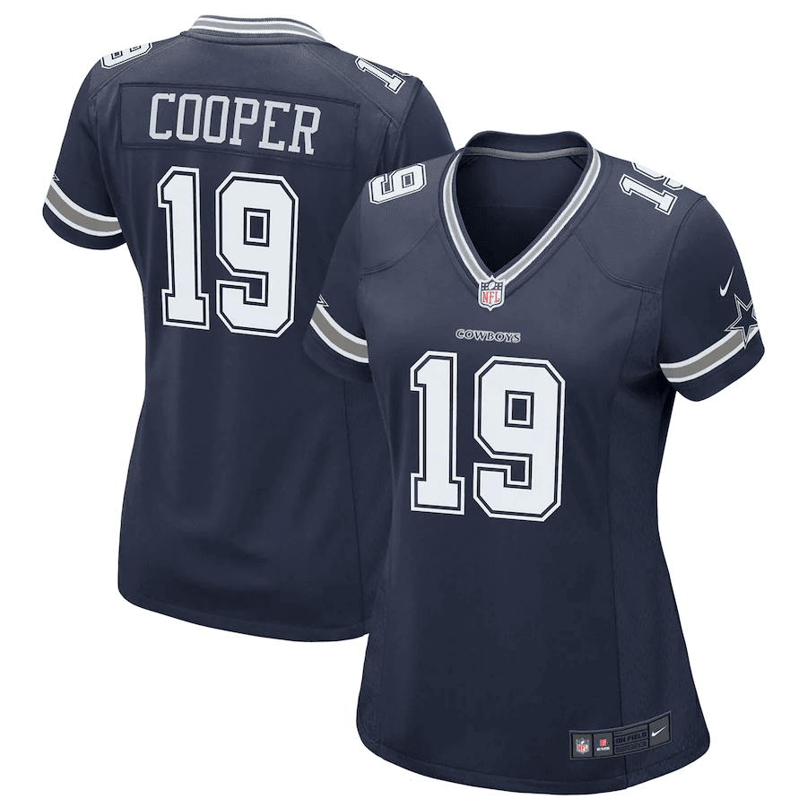 Amari Cooper 19 Dallas Cowboys Women’s Game Team Stitched Jersey – Navy