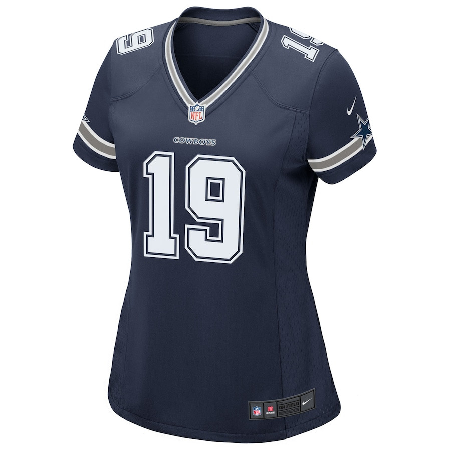 Amari Cooper 19 Dallas Cowboys Women’s Game Team Stitched Jersey – Navy