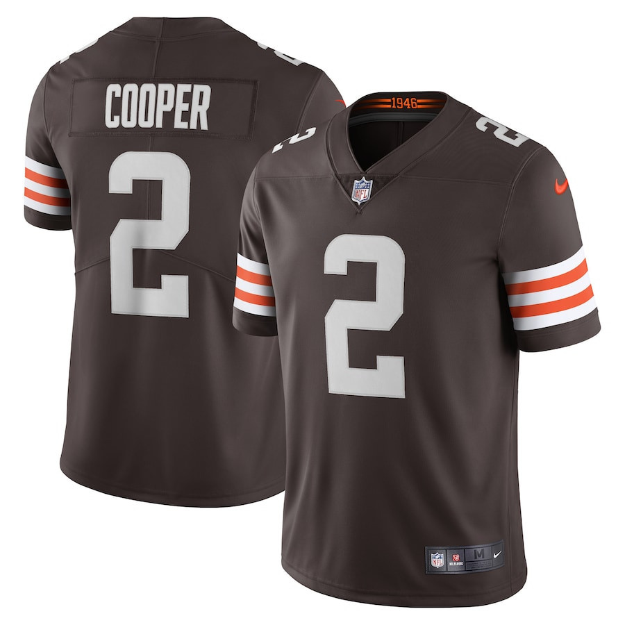 Amari Cooper 2 Cleveland Browns Men’s Vapor Limited Stitched Jersey – Brown