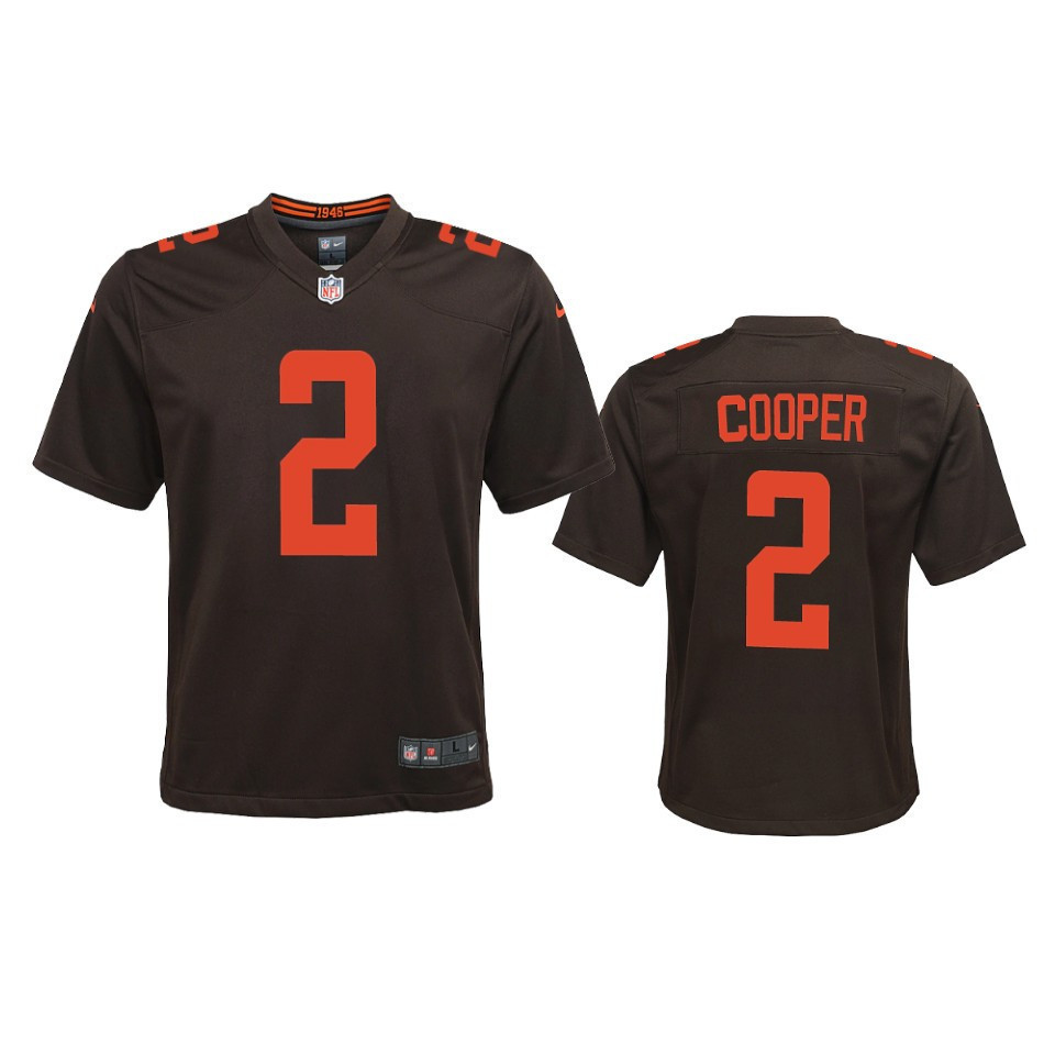 Amari Cooper 2 Cleveland Browns Youth Brown Alternate Game Stitched Jersey