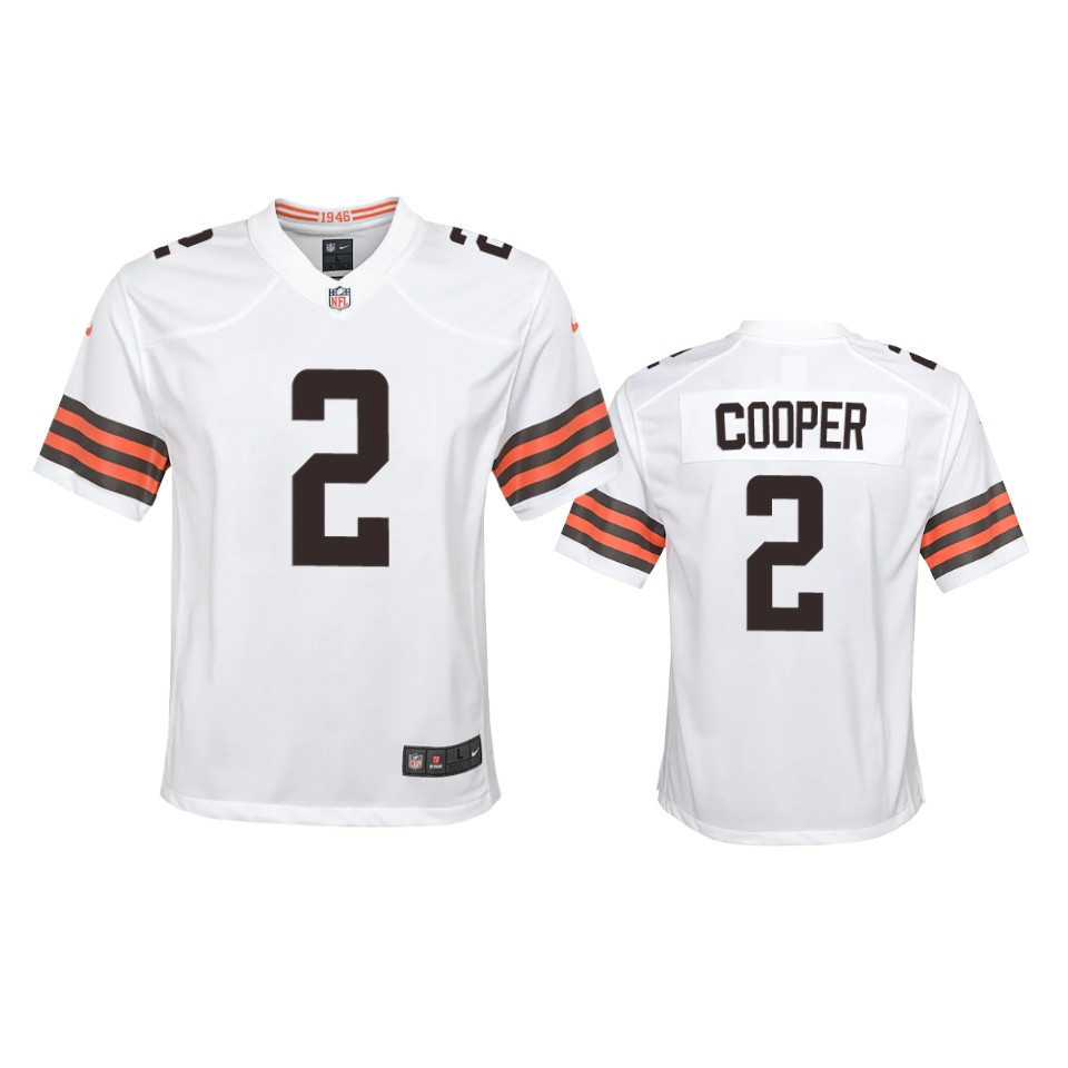 Amari Cooper 2 Cleveland Browns Youth Game Stitched Jersey – White Stitched Jersey