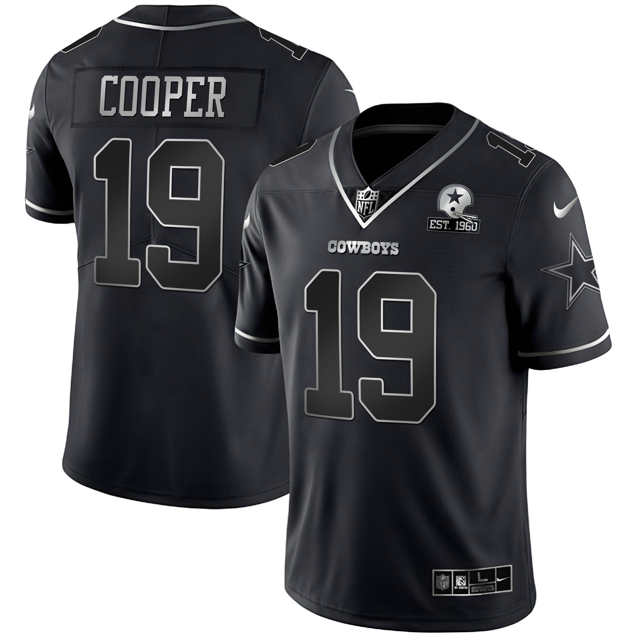 Amari Cooper Dallas Cowboys Black Silver Vapor Limited Est 1960 Patch Jersey - All Stitched 